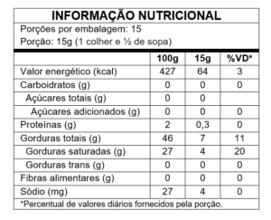 Tabela Nutricional Nata Pote Holandês